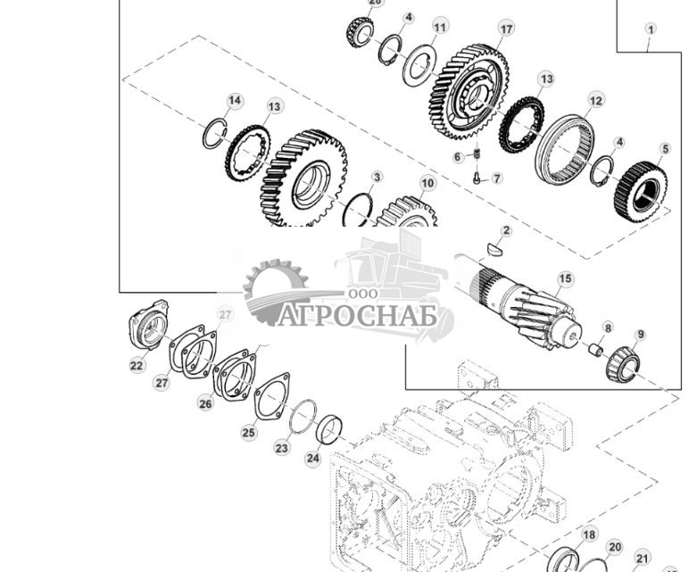 Вал-шестерня трансмиссии, шестерни и подшипники, 20 kmh - ST829870 217.jpg